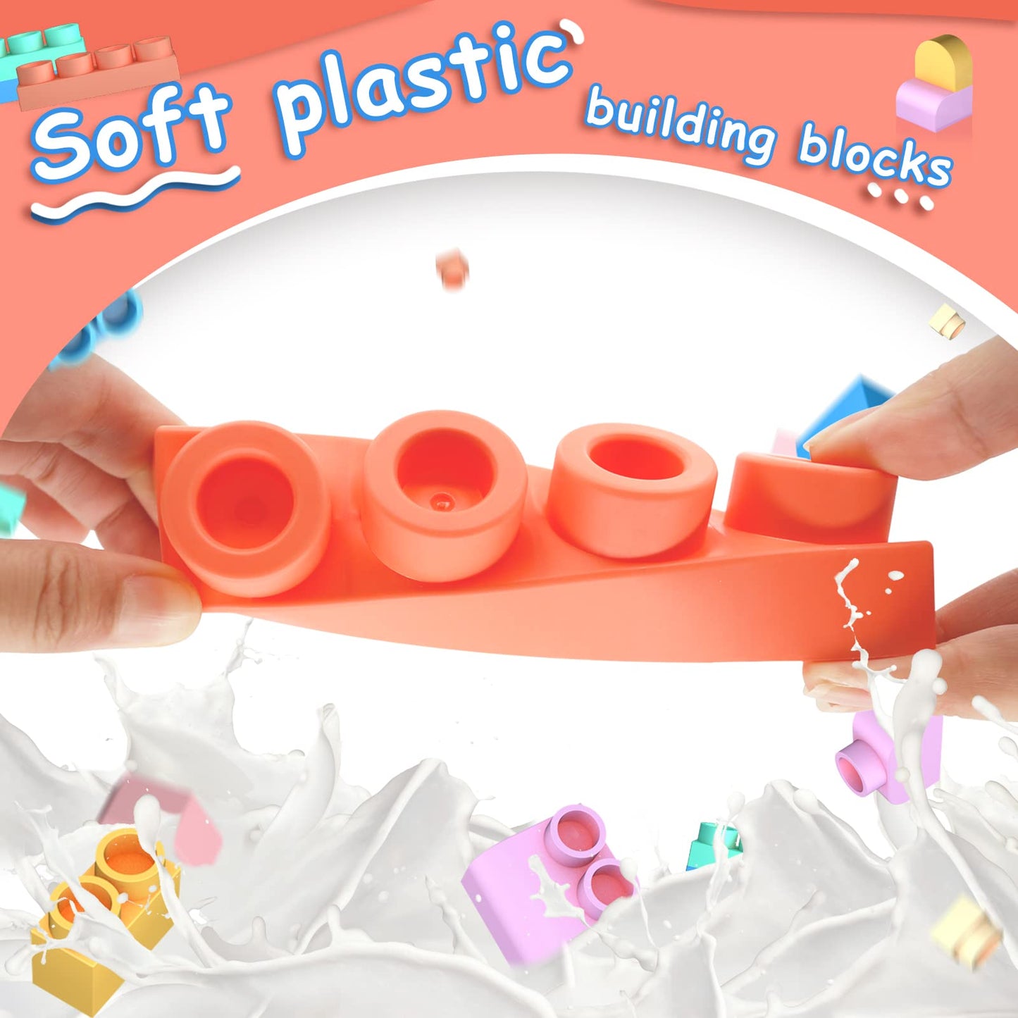 Chenxuanbro 78-Pcs STEM Soft Blocks for Ages 18m-6y