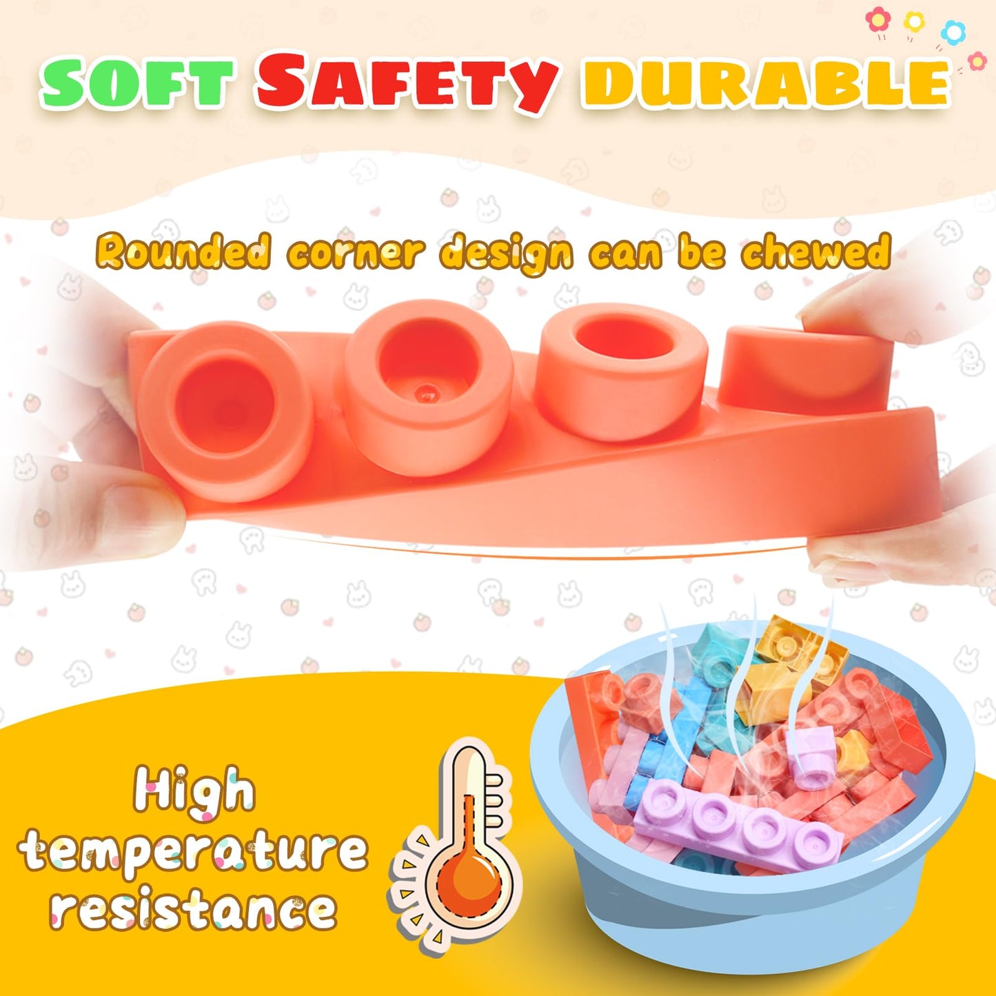chenxuanbro Large Particle Soft Building Blocks with Handcart | 18 Months–6 Years | Preschool STEM Toy