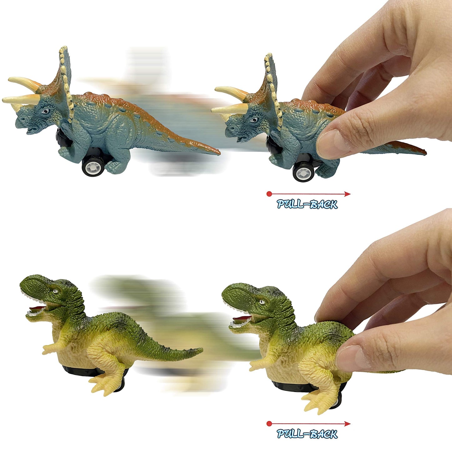 Cherislpy 4-Pack Jumbo Dinosaur Eggs with Pull-Back Cars – Easter Toys for Kids
