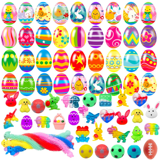 Cherislpy 36 Pack Prefilled Easter Eggs with Fidget Toys | Colorful Easter Basket Gifts