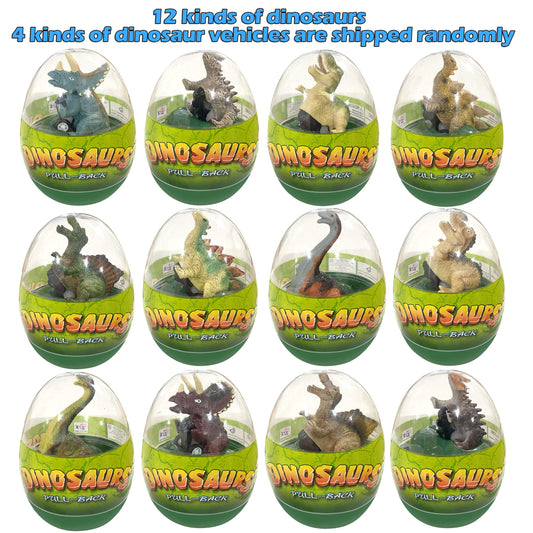 Cherislpy 4-Pack Jumbo Dinosaur Eggs with Pull-Back Cars – Easter Toys for Kids