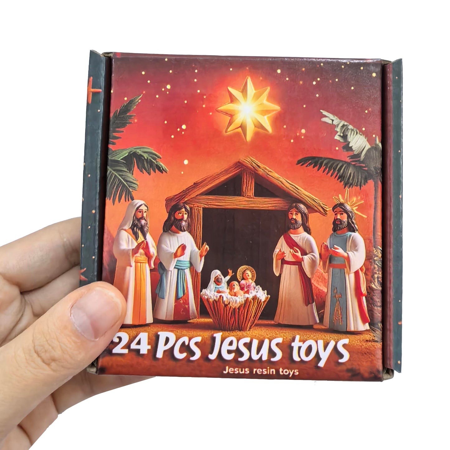 Cherislpy 24 Pcs Jesus Toys – Mini Rubber Jesus Figurines for Hide & Seek, Sunday School, Baptism & Party Favors