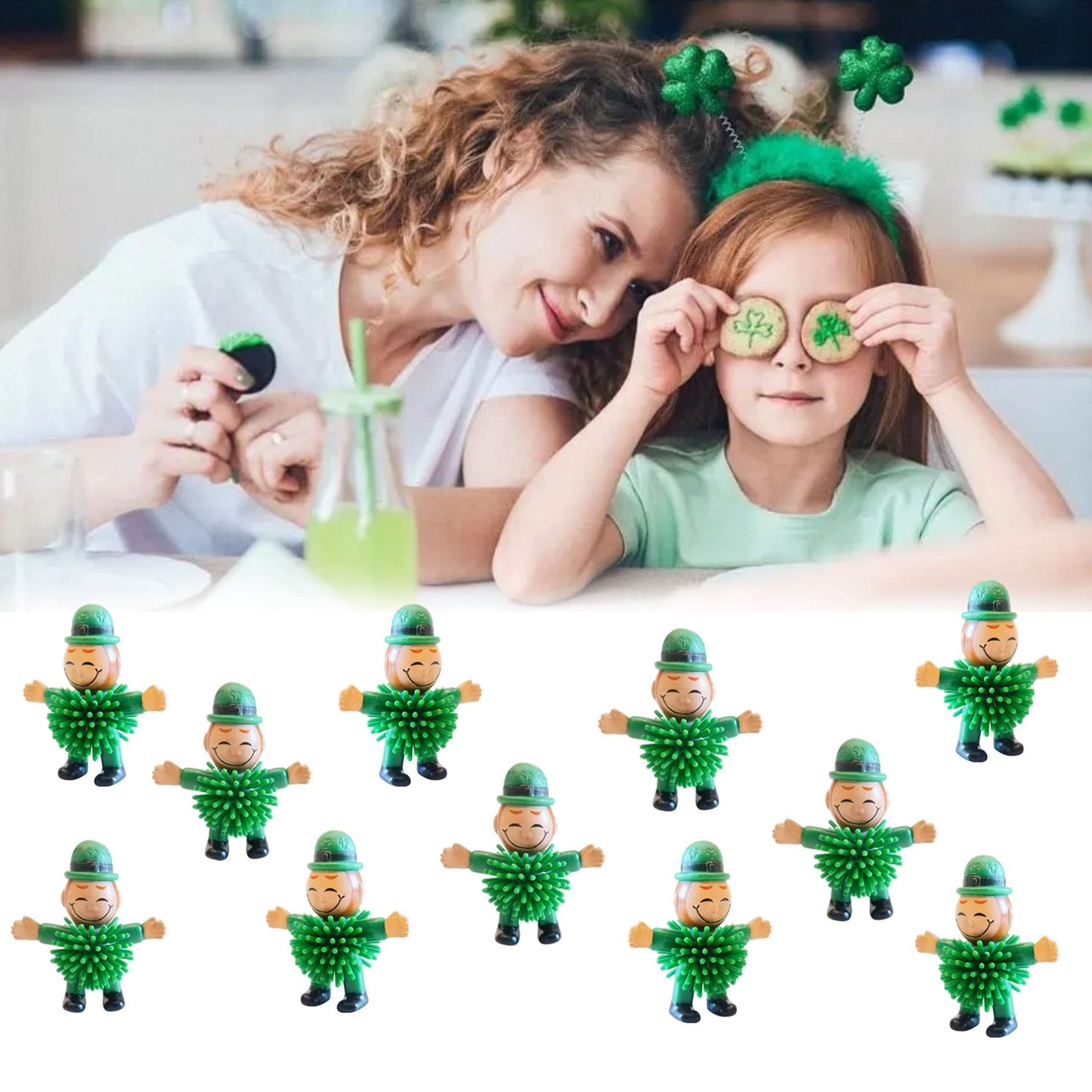 Cherislpy 24Pcs St. Patrick's Day Leprechaun Squeeze Toys – Party Favors & Decor