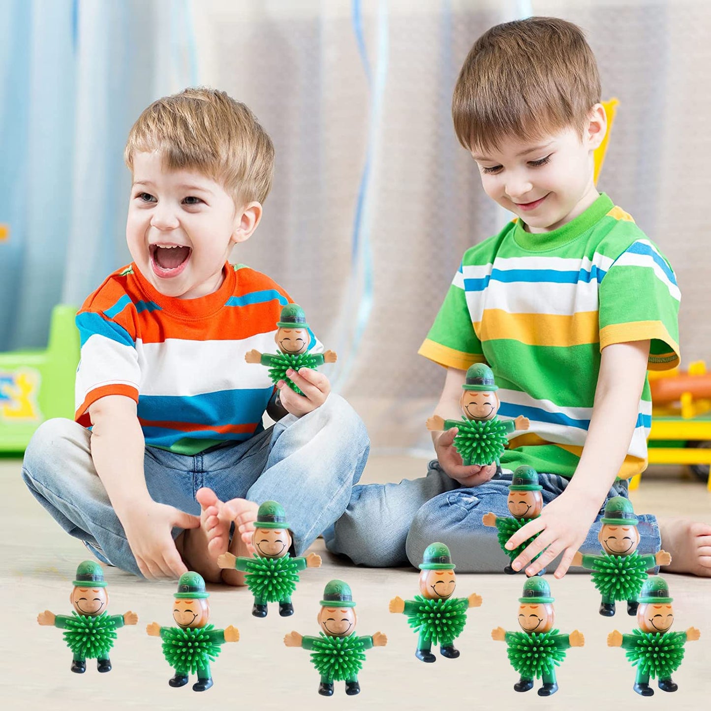 Cherislpy 24Pcs St. Patrick's Day Leprechaun Squeeze Toys – Party Favors & Decor