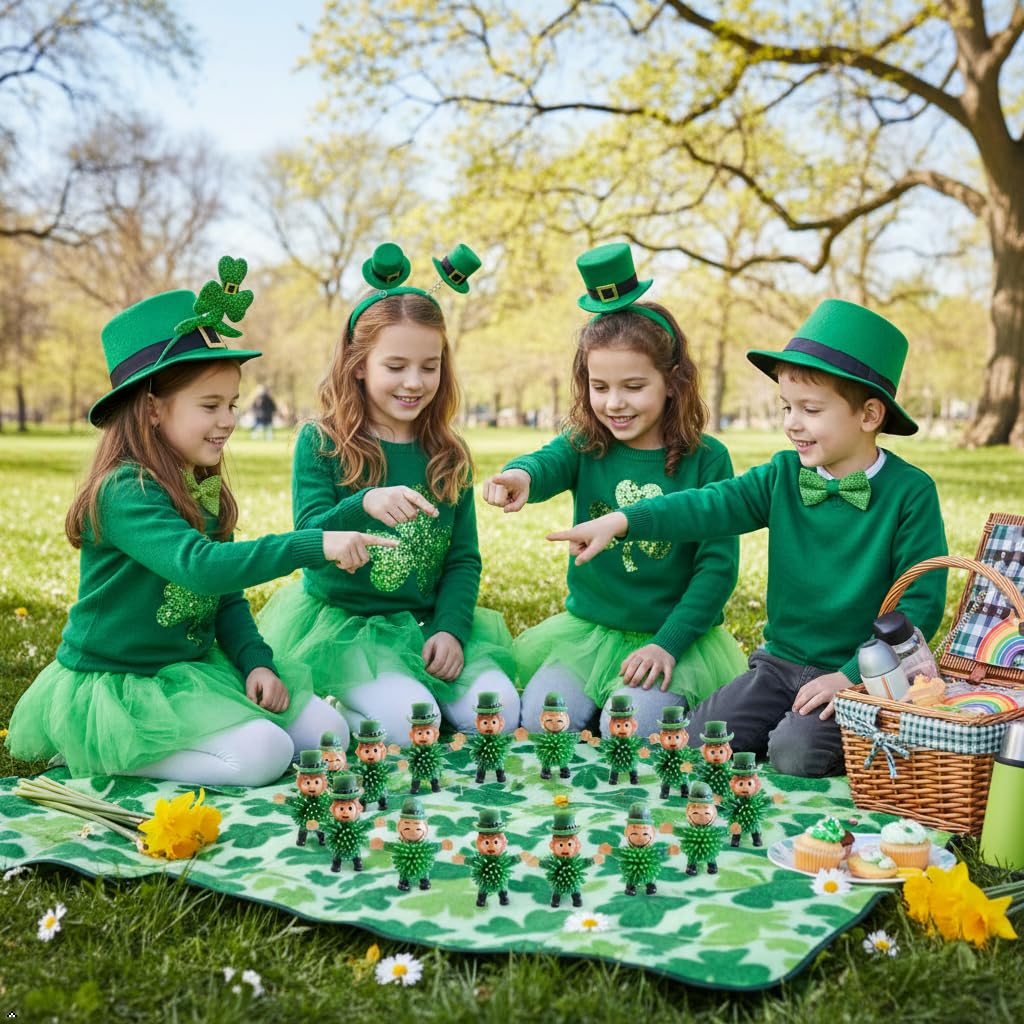 Cherislpy 24Pcs St. Patrick's Day Leprechaun Squeeze Toys – Party Favors & Decor