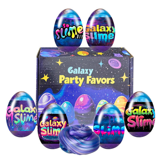 Cherislpy 6 Pcs Easter Galaxy Slime Eggs – Fun Slime Eggs for Kids