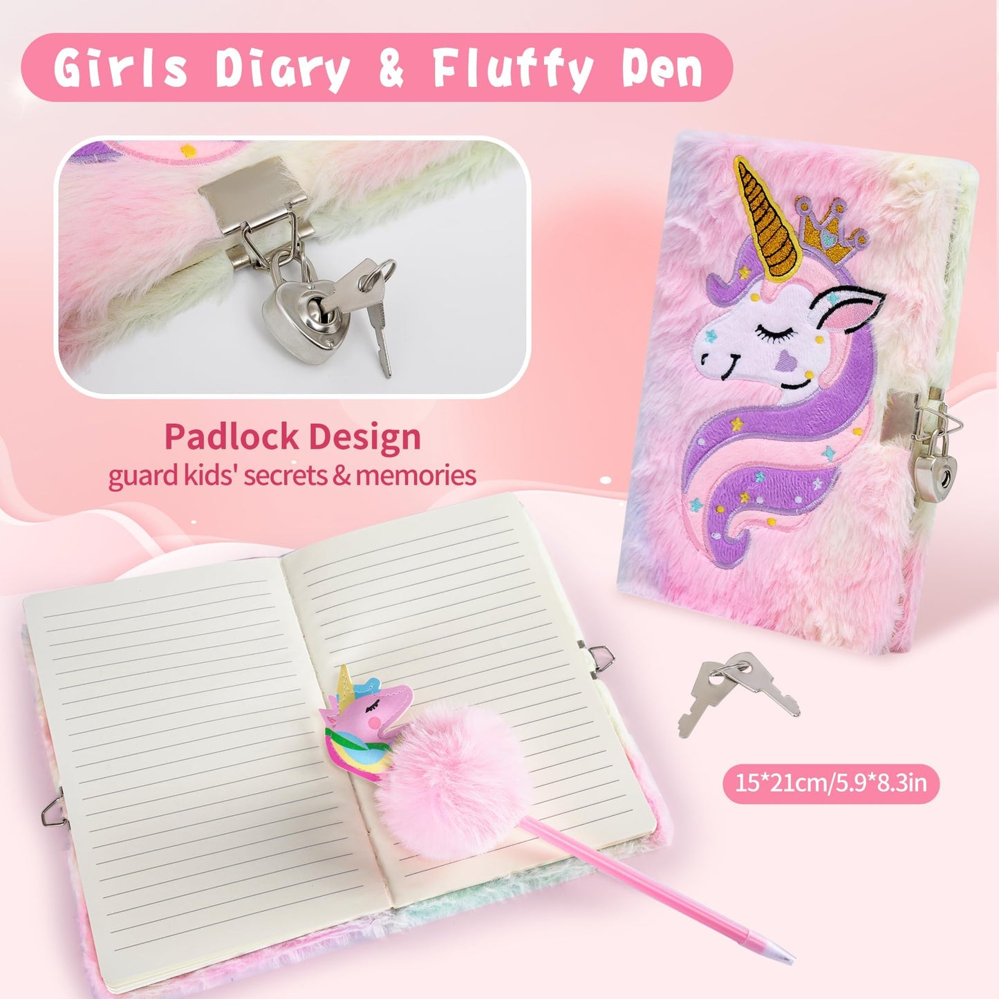 Cherry Tale Unicorn Gifts for Girls (Ages 4–10) – Light-Up Star Pillow & Accessory Set