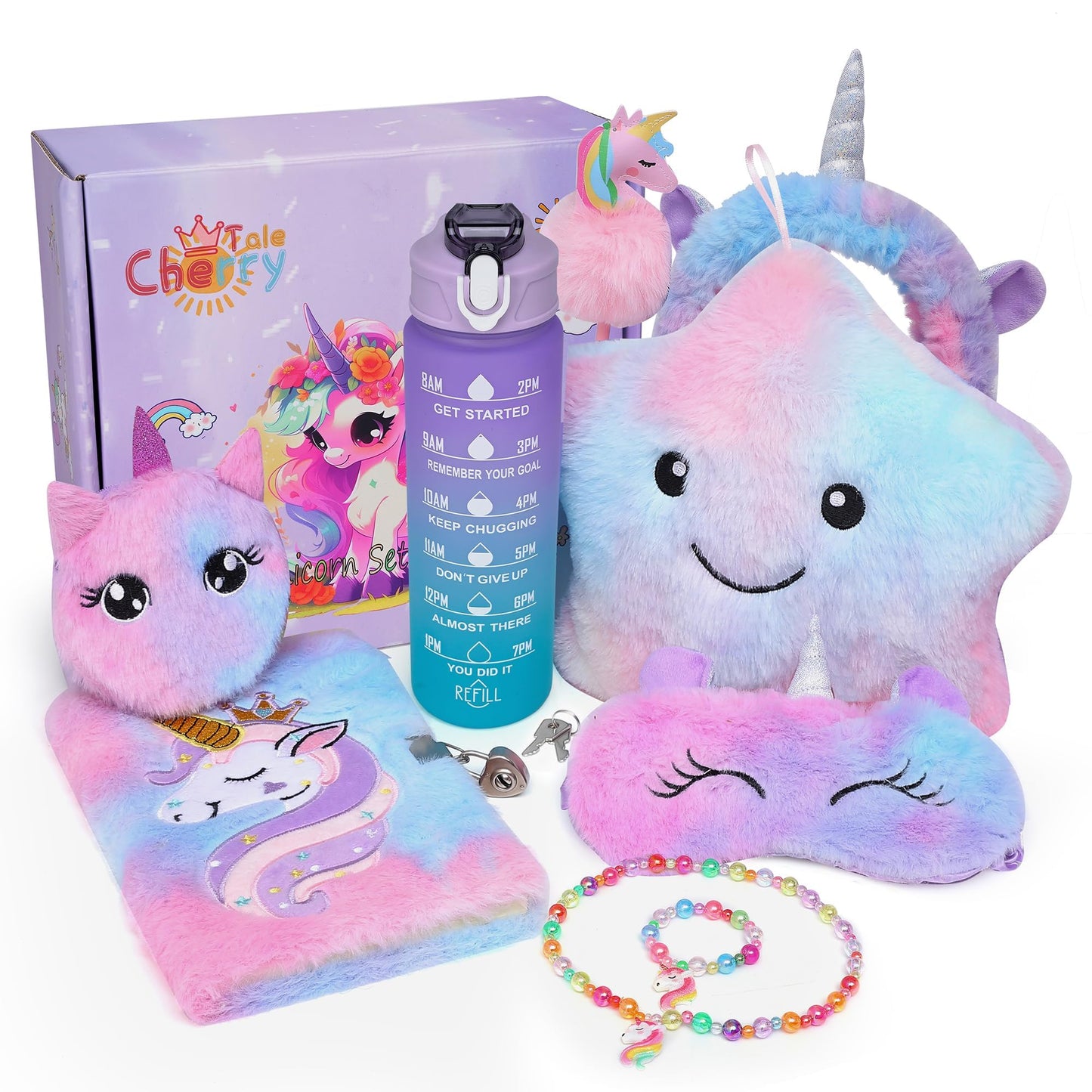 Cherry Tale Unicorn Gifts for Girls (Ages 4–10) – Light-Up Star Pillow & Accessory Set
