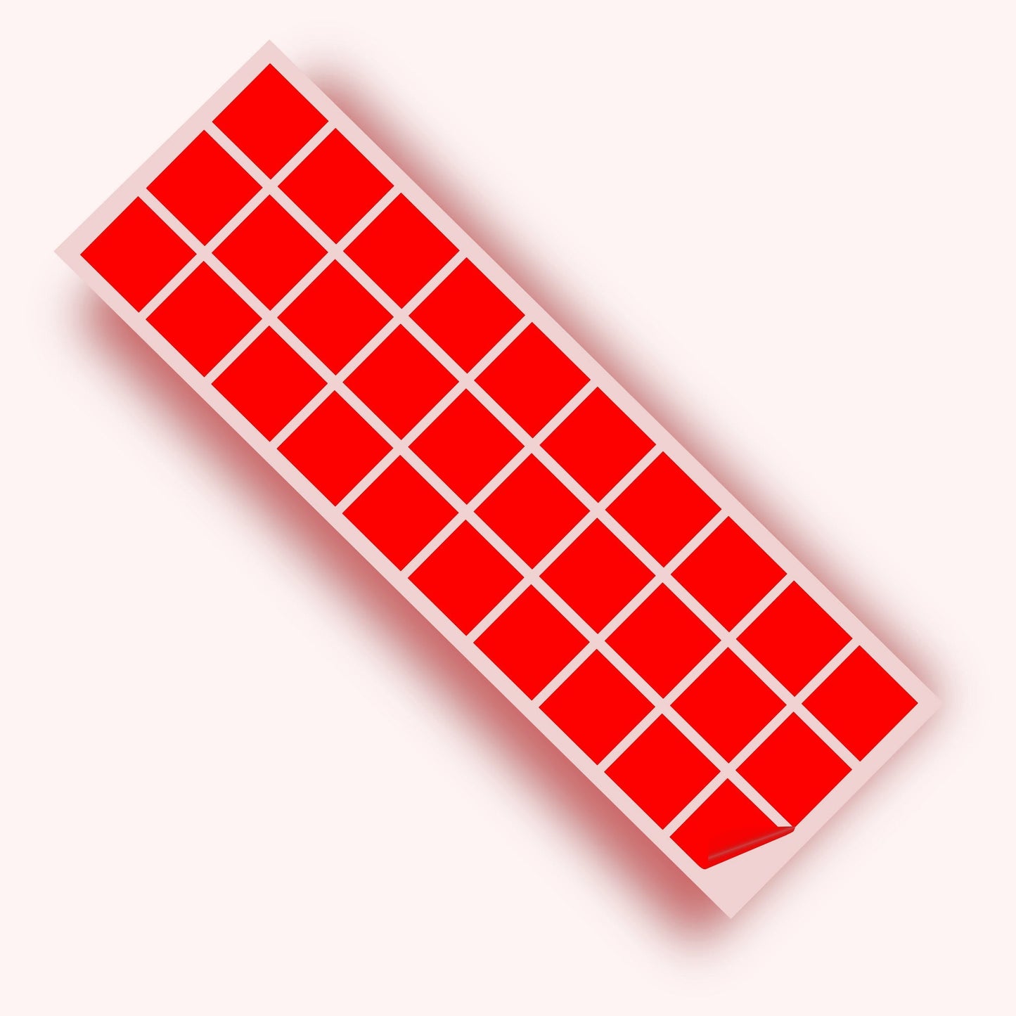 Cherry Red Matte 2 in SQ Vinyl Wall Tile Stickers Kitchen & Bathroom Transfers