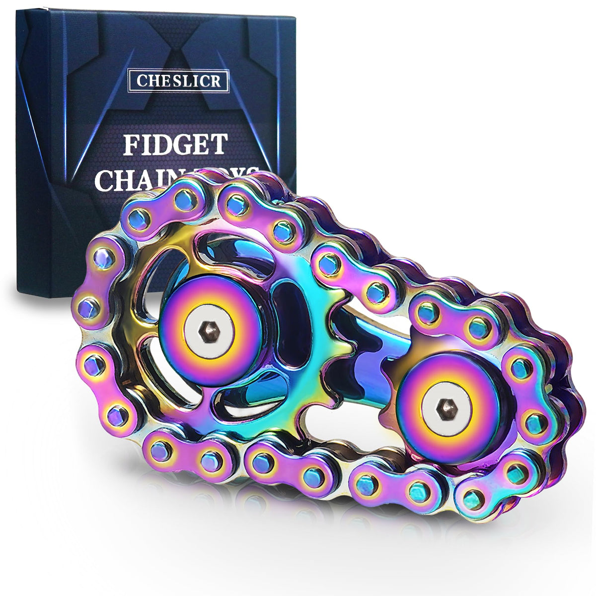 CHESLICR Fidget Spinners – Metal Figette Bike Chain Toy for Adults & Teens