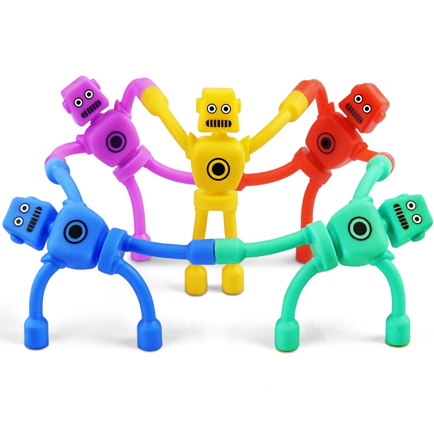 CHESLICR Magnetic Robot Men Travel Toys – 5pc Fidget Set for Kids 3-6