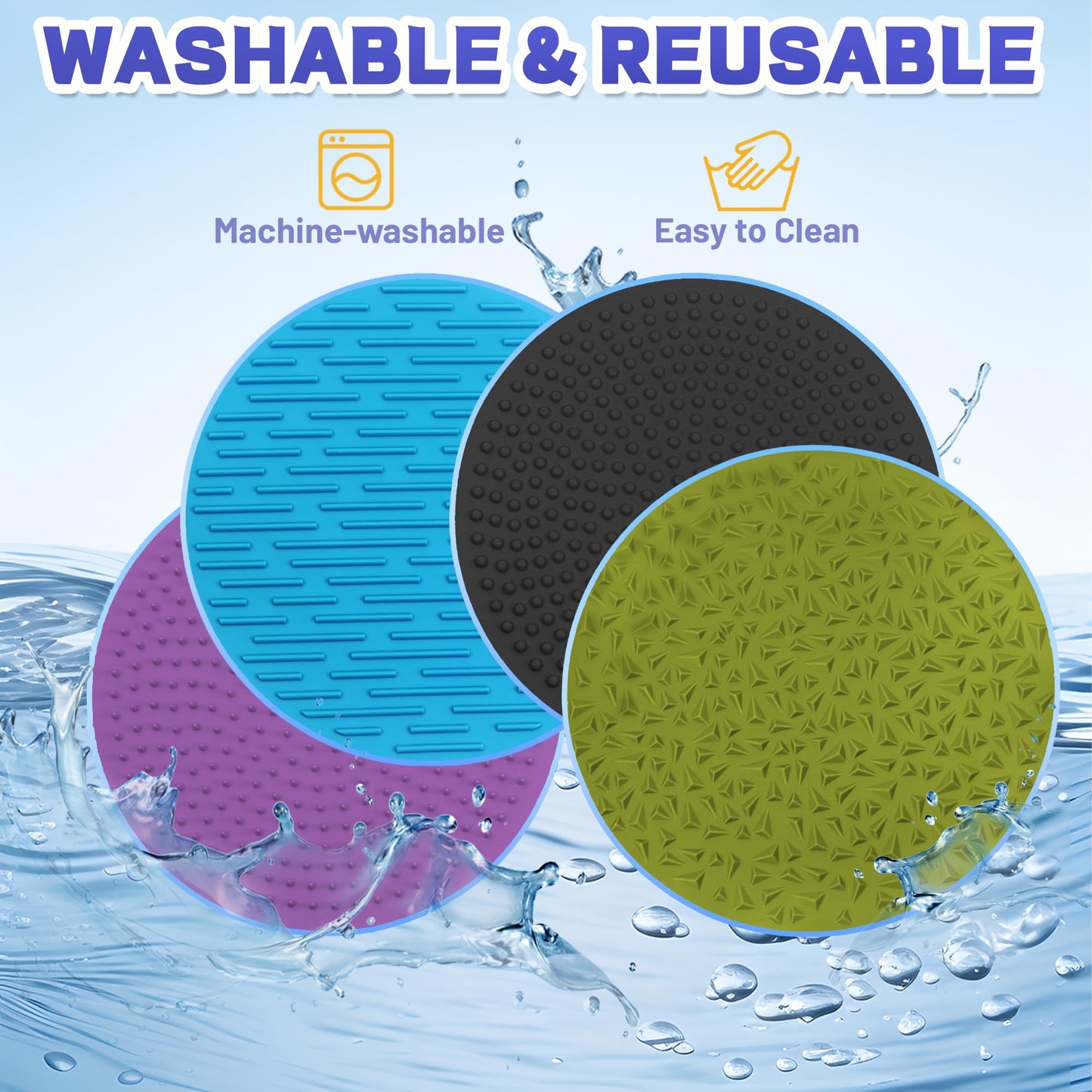 CHESLICR 4PC Sensory Wall Fidget Toys – Calming Silicone Mats for Toddlers & Classrooms