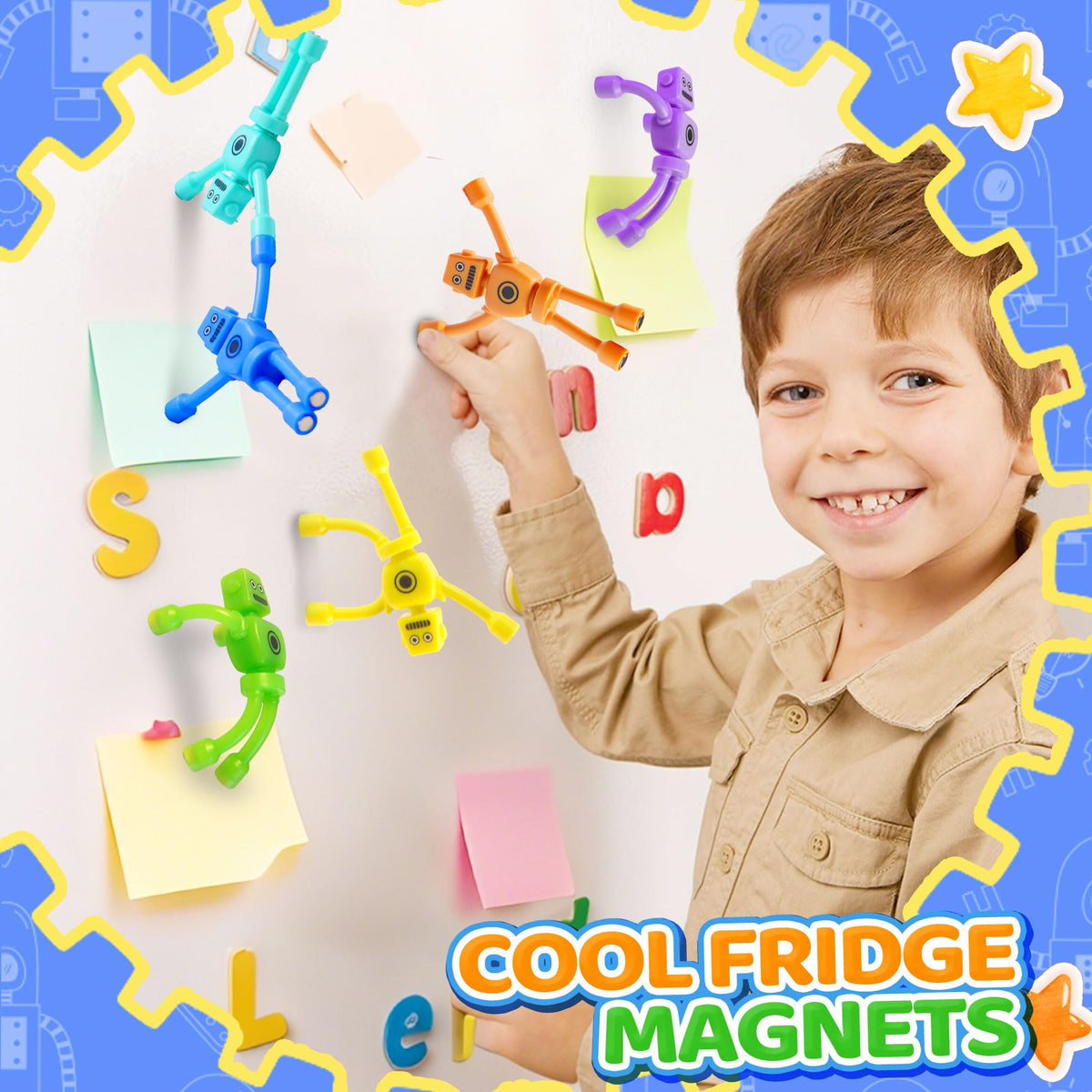 CHESLICR Magnetic Robot Men Travel Toys – 10pc Easter Basket Stuffers for Kids (Ages 3–6)