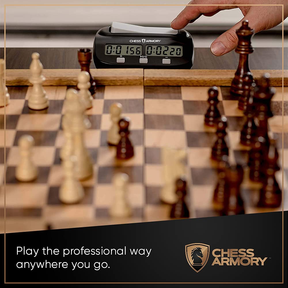Chess Armory Digital Chess Clock – Portable Timer with Tournament & Bonus Time