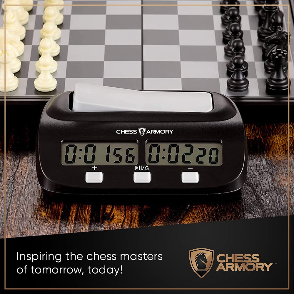Chess Armory Digital Chess Clock – Portable Timer with Tournament & Bonus Time