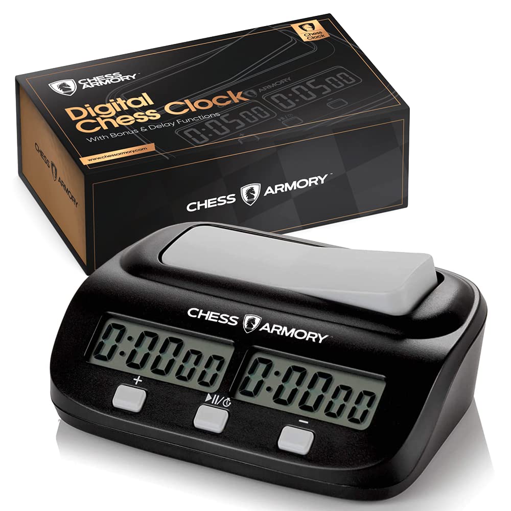 Chess Armory Digital Chess Clock – Portable Timer with Tournament & Bonus Time