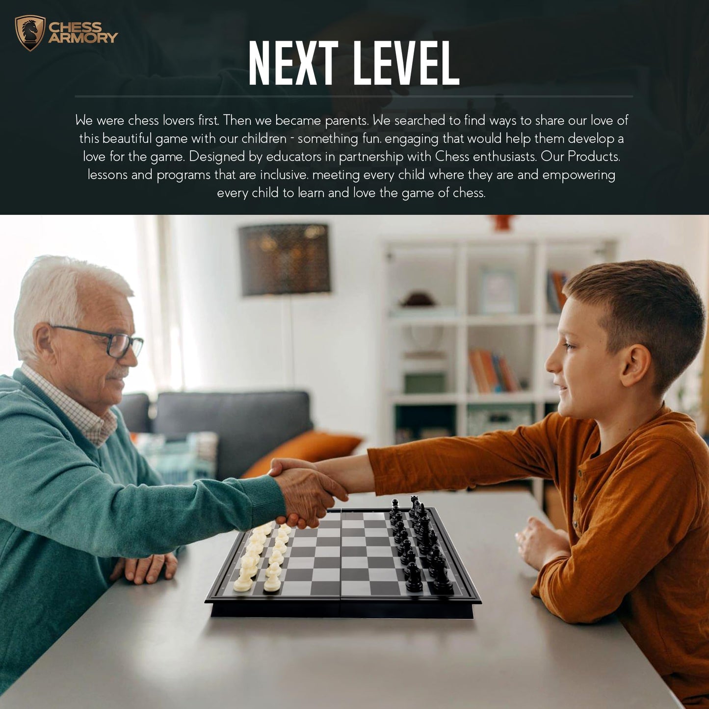 Chess Armory Magnetic 9.5-Inch Travel Chess Set – Foldable Board, Storage Box & 2 Extra Queens