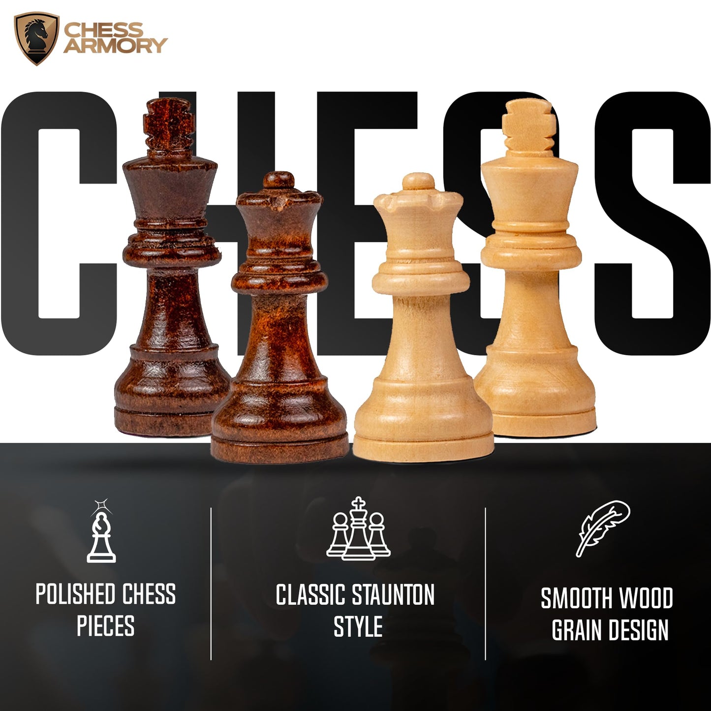 Chess Armory 15-Inch Walnut Chess Set with Storage – Handcrafted