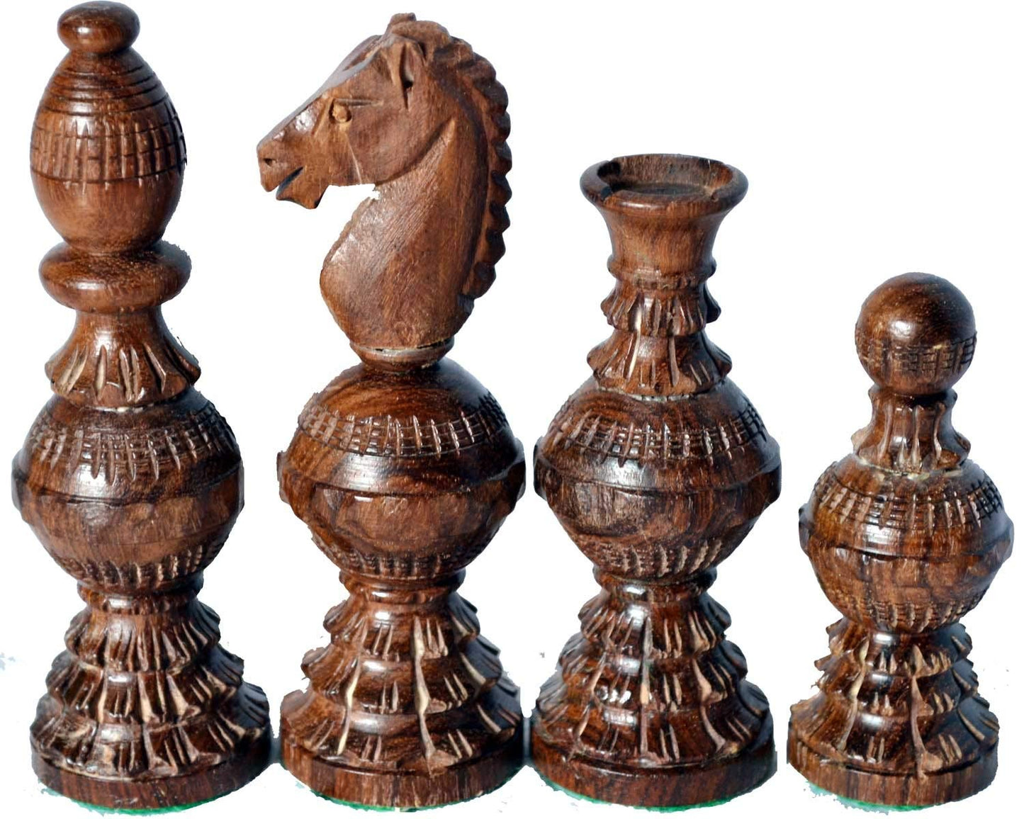 ChessBazar Globe Design 5-Inch King Chess Set – 32 Weighted Handmade Wooden Pieces