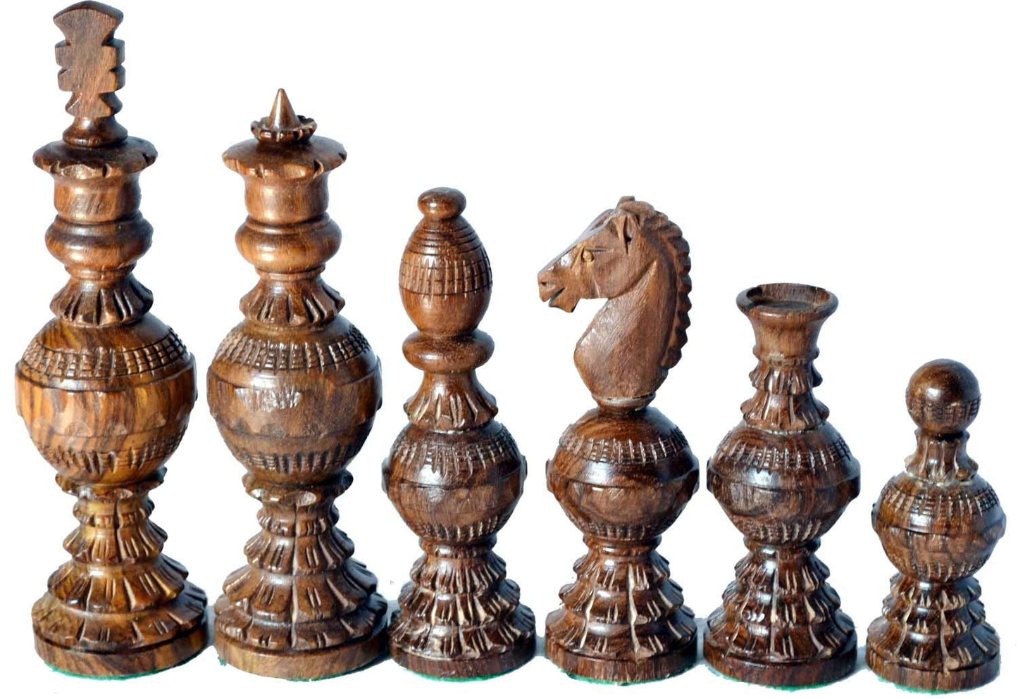 ChessBazar Globe Design 5-Inch King Chess Set – 32 Weighted Handmade Wooden Pieces