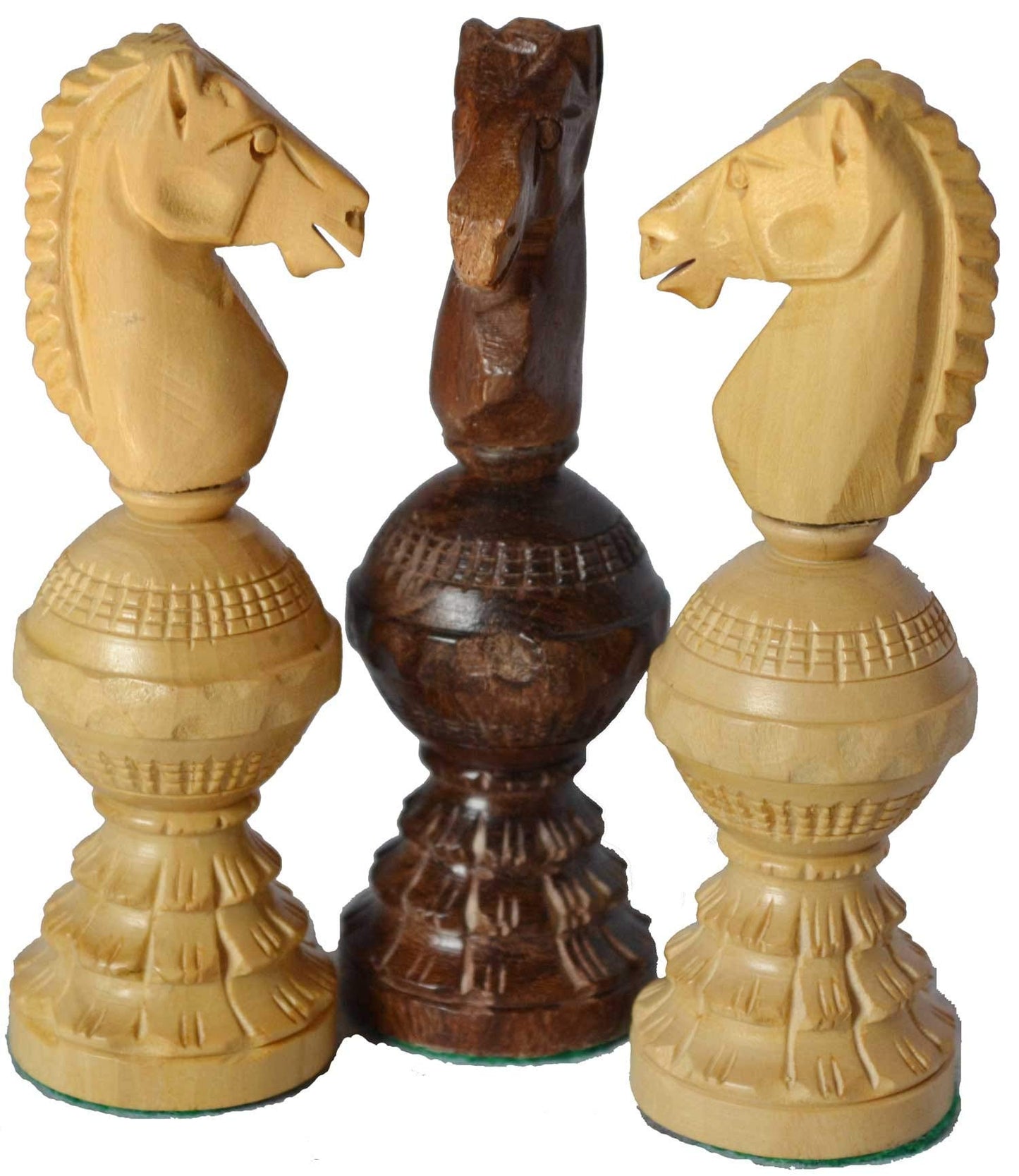 ChessBazar Globe Design 5-Inch King Chess Set – 32 Weighted Handmade Wooden Pieces
