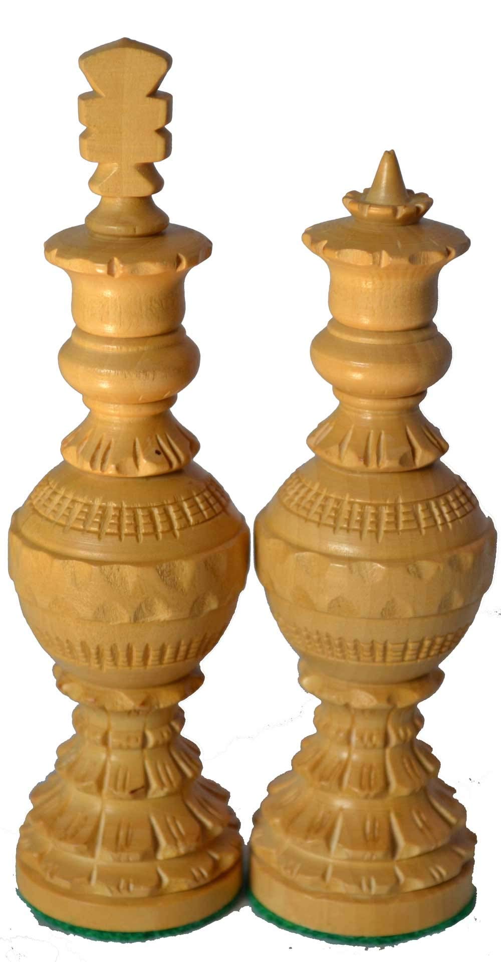 ChessBazar Globe Design 5-Inch King Chess Set – 32 Weighted Handmade Wooden Pieces