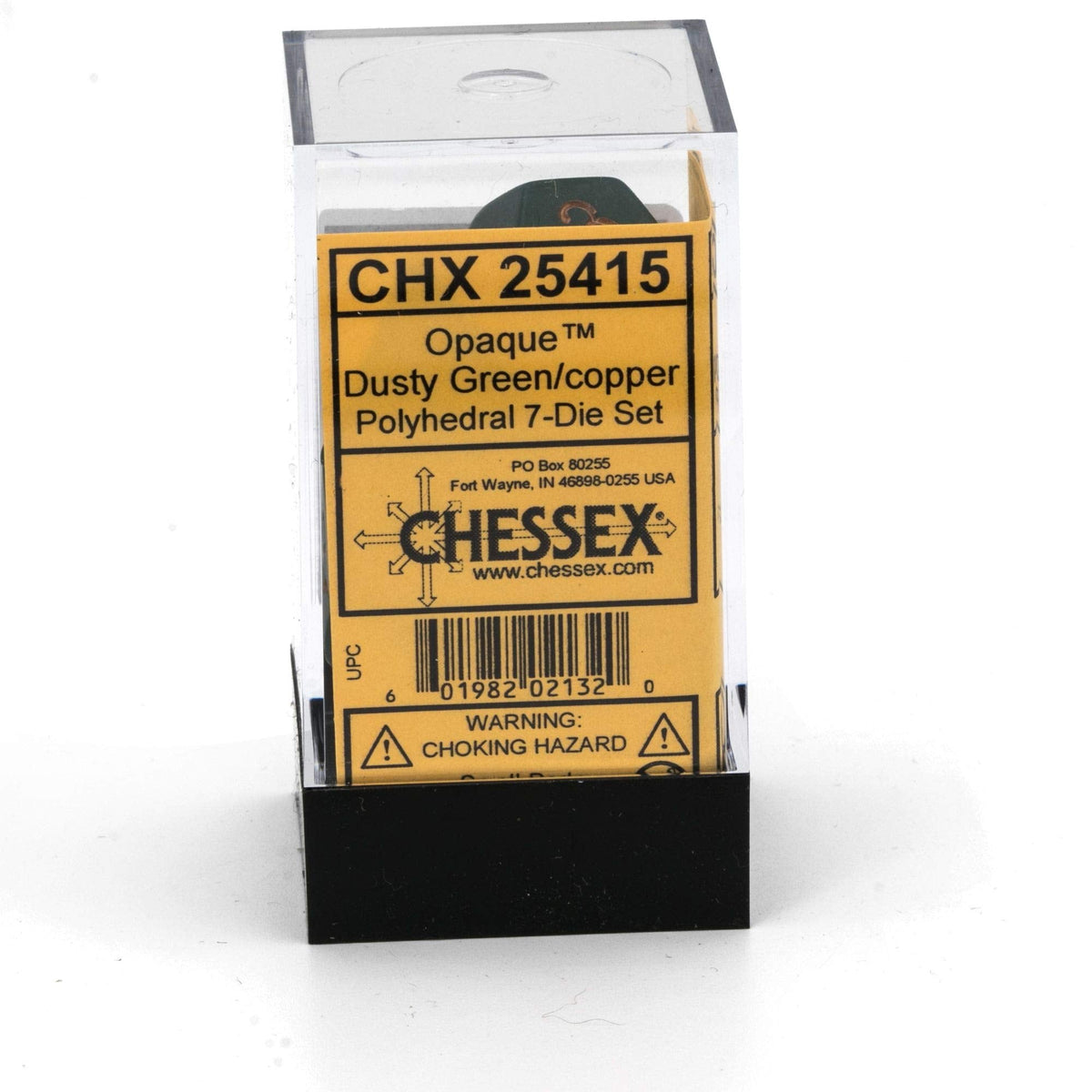 Chessex CHX25415 Dice-Opaque Dusty Green/Copper Set | Premium Game Dice