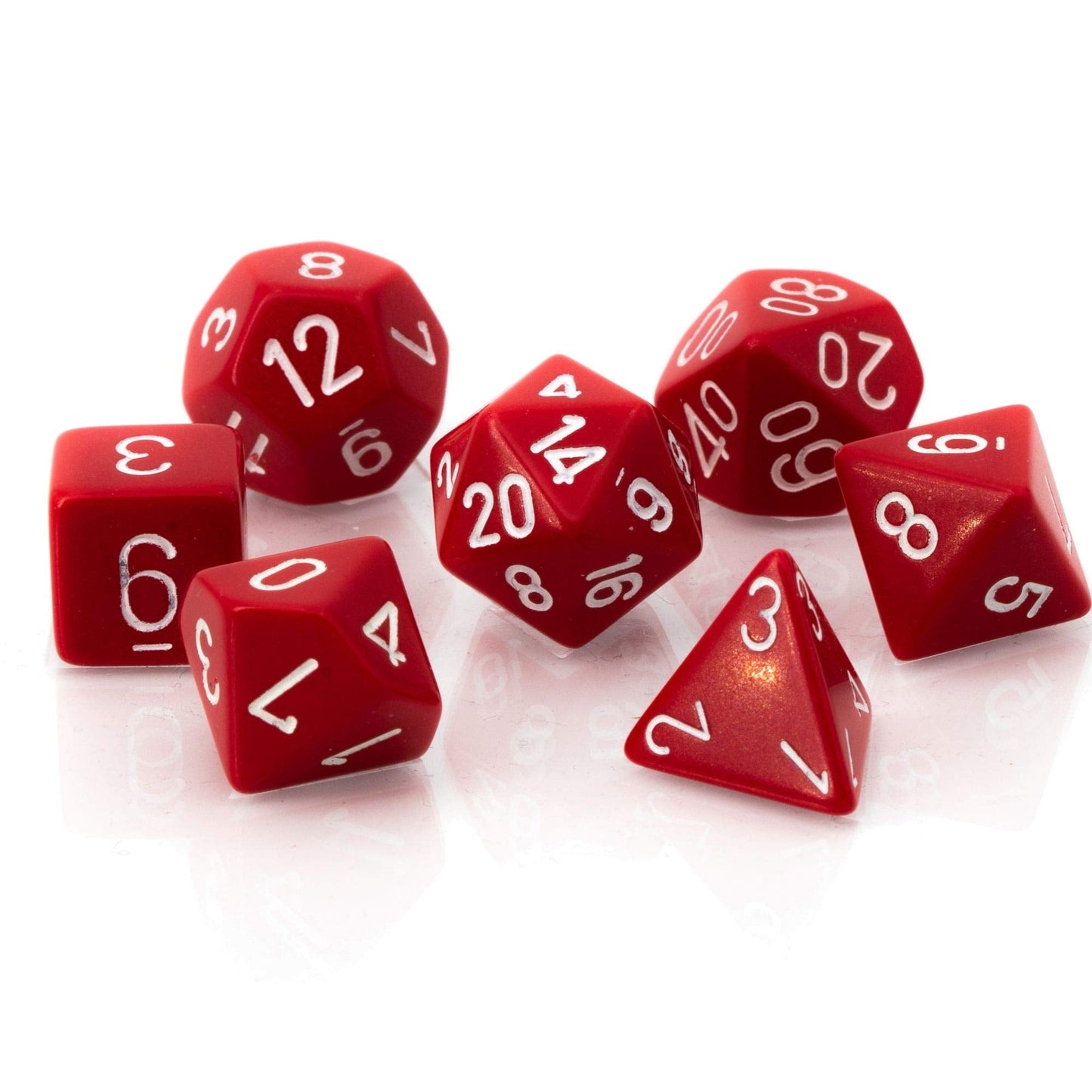 Chessex CHX25404 Dice - Opaque Red/White Set | Uniform Size & Readability