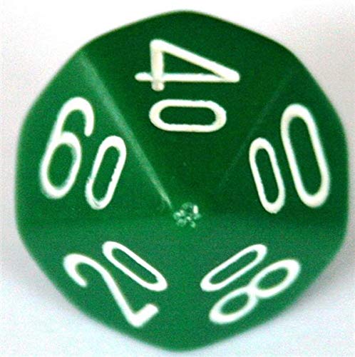 Chessex Polyhedral 7-Die Opaque Dice Set - Green with White