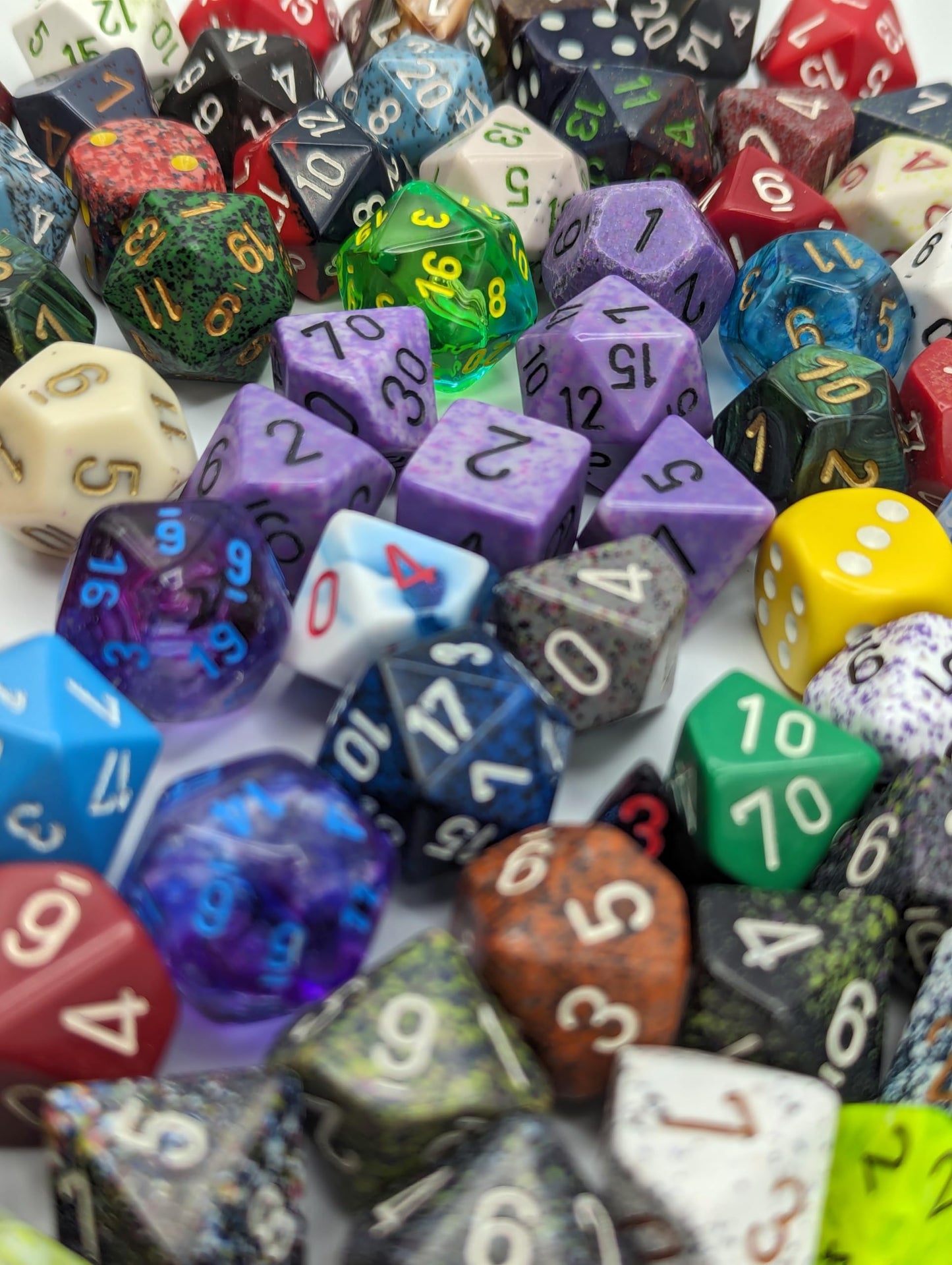 Chessex Pound O Dice – 1 lb Bulk Polyhedral Dice with Bonus 7‑Die Set for RPGs