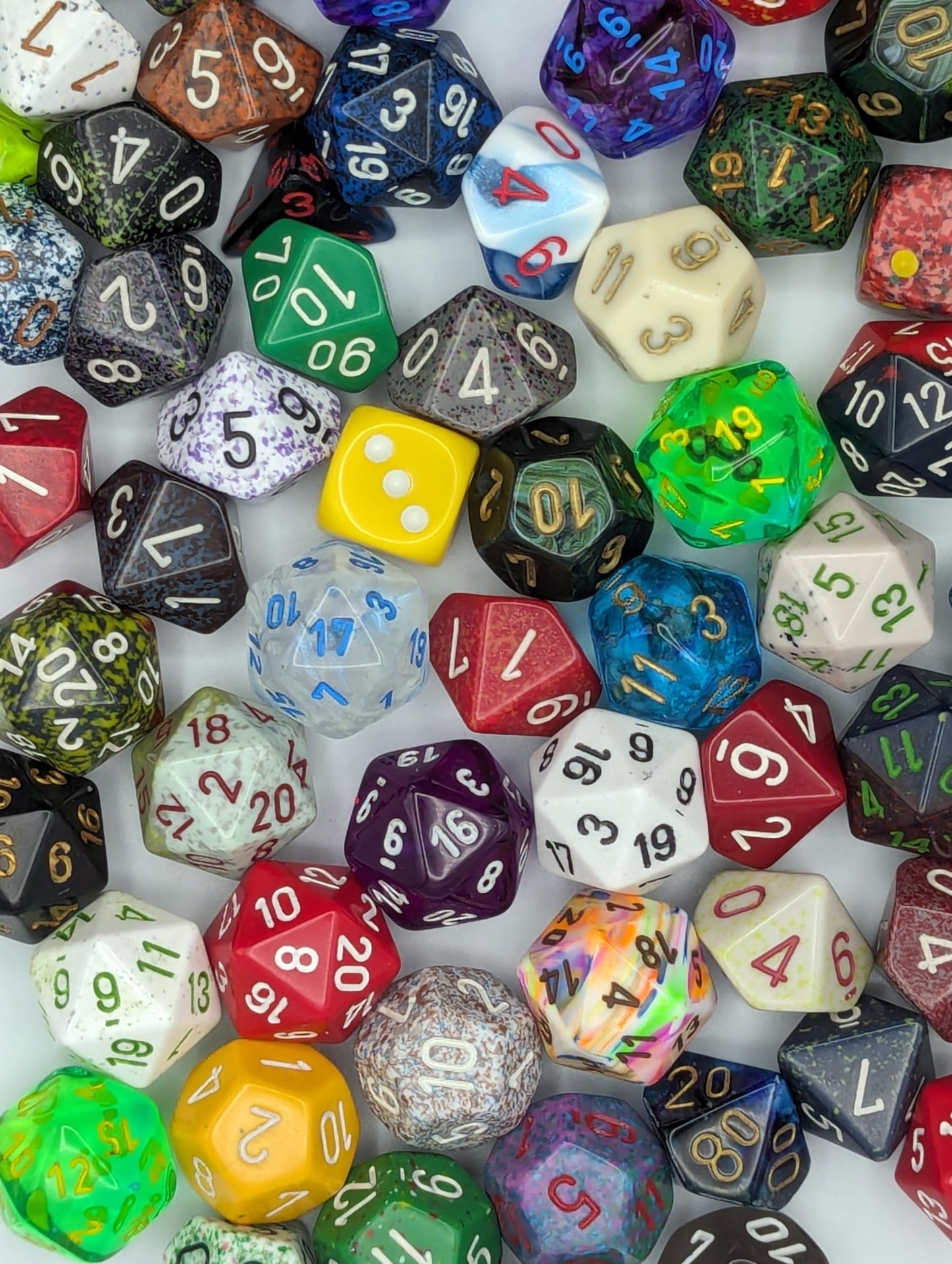 Chessex Pound O Dice – 1 lb Bulk Polyhedral Dice with Bonus 7‑Die Set for RPGs