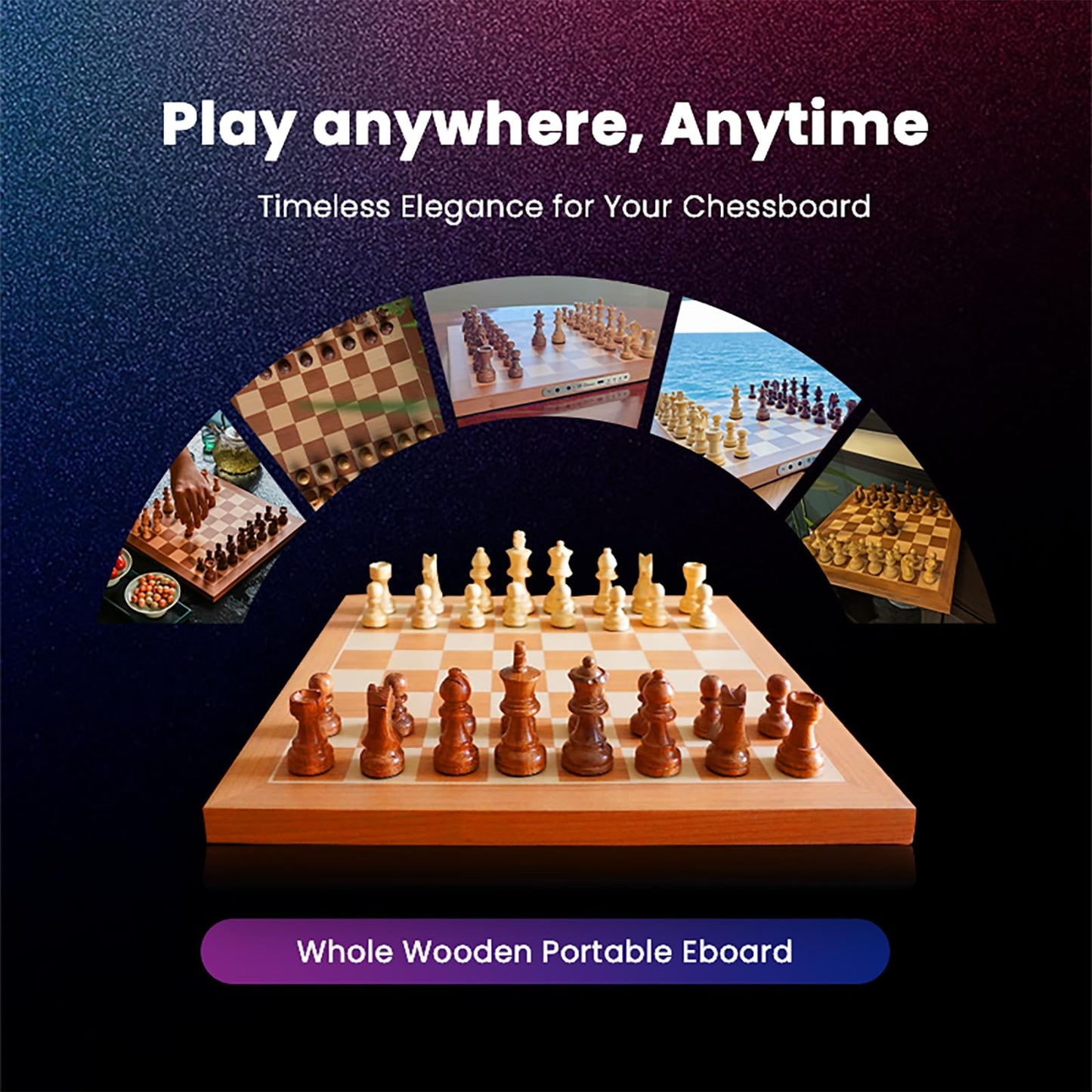 Chessnut Air+ Electronic Chess Set – LED Board, AI Training, Extra Queens