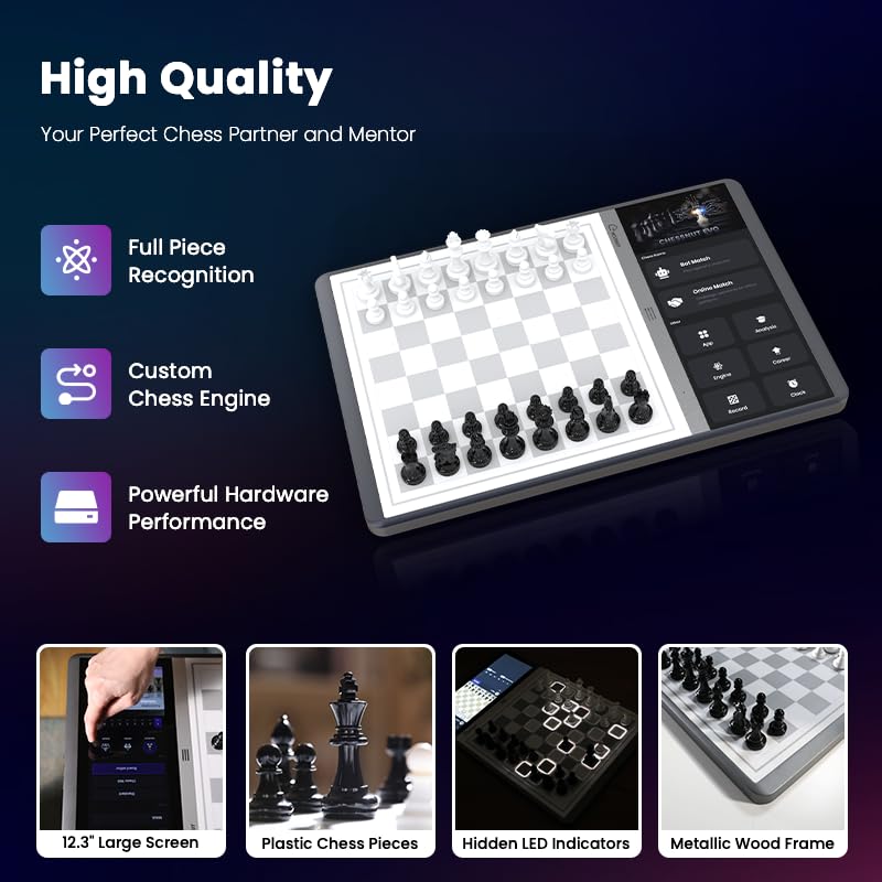 Chessnut Evo AI Chessboard with Maia Engine — Customizable AI, Full Piece Recognition, Platform Ready