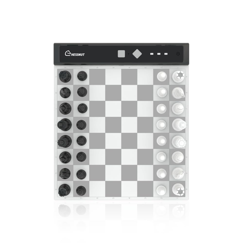 Chessnut Go Ultimate Portable Travel Chessboard with Full Piece Recognition & Magnetic Adhesion (Grey)