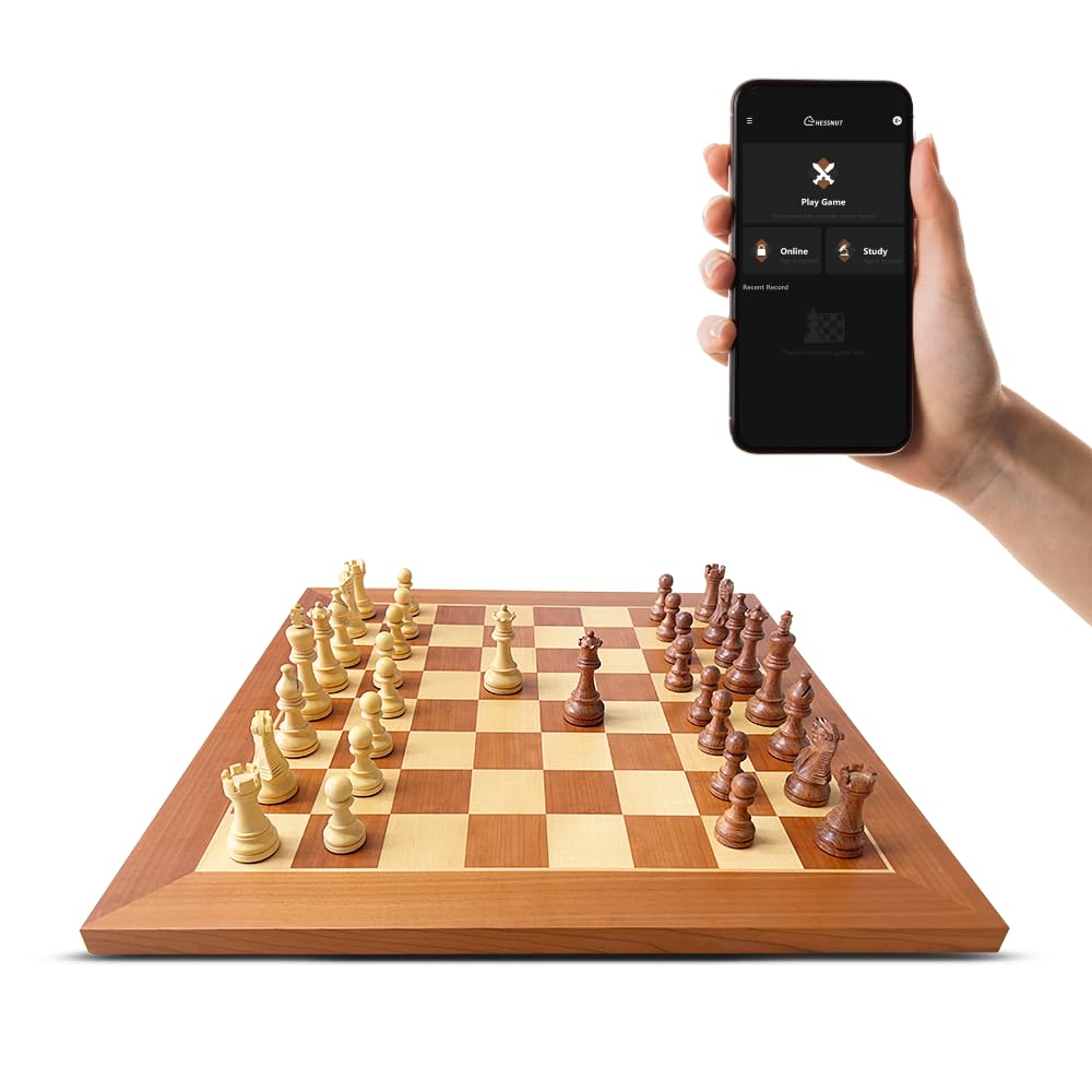 Chessnut Pro AI Electronic Chessboard Set – Full Piece Recognition, 55cm Tournament Board, Luxury Wooden Pieces