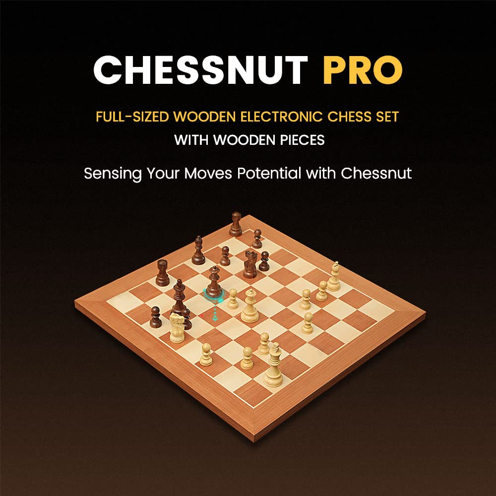 Chessnut Pro AI Electronic Chessboard Set – Full Piece Recognition, 55cm Tournament Board, Luxury Wooden Pieces