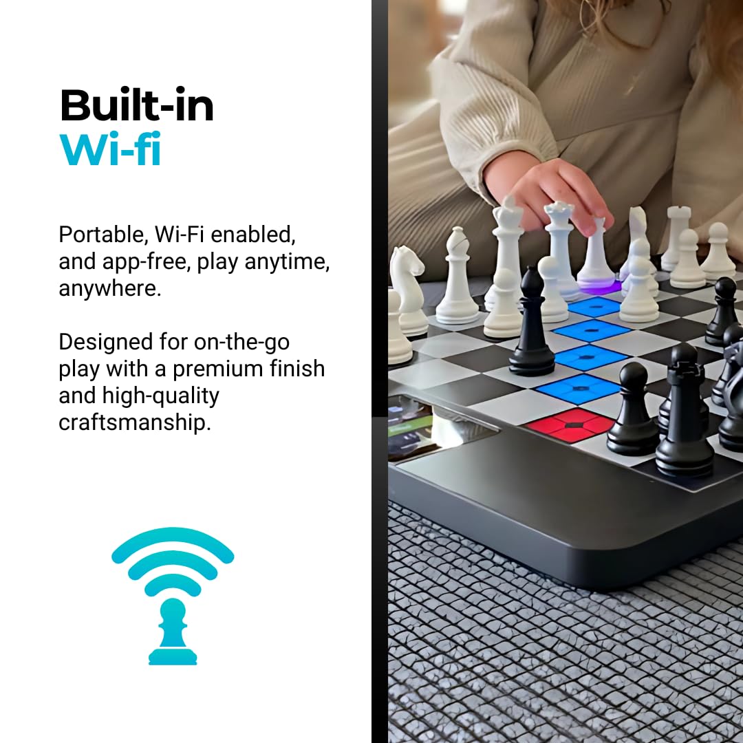 ChessUp 2 – Electronic Chess Board with Built-in WiFi, AI Coach & TouchSense Pieces