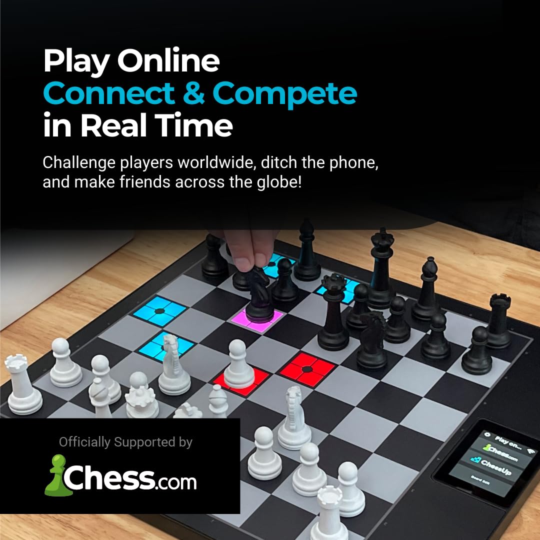 ChessUp 2 – Electronic Chess Board with Built-in WiFi, AI Coach & TouchSense Pieces
