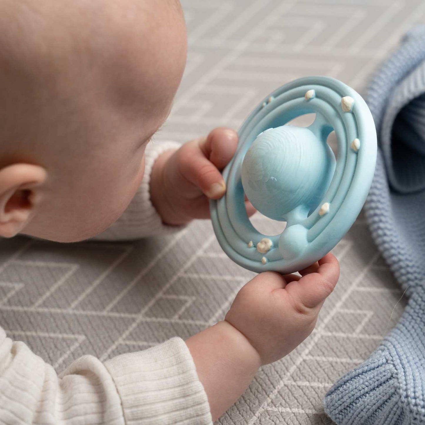 Planet CH3W® Natural Rubber Space Themed Baby Toy (Ringed Planet)