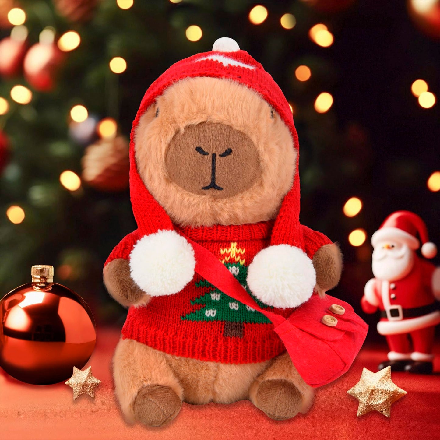 ChezMax Capybara Plush Toy Clothes & Accessories – 9-Piece Festive Dress-Up Set for 10-Inch Plush