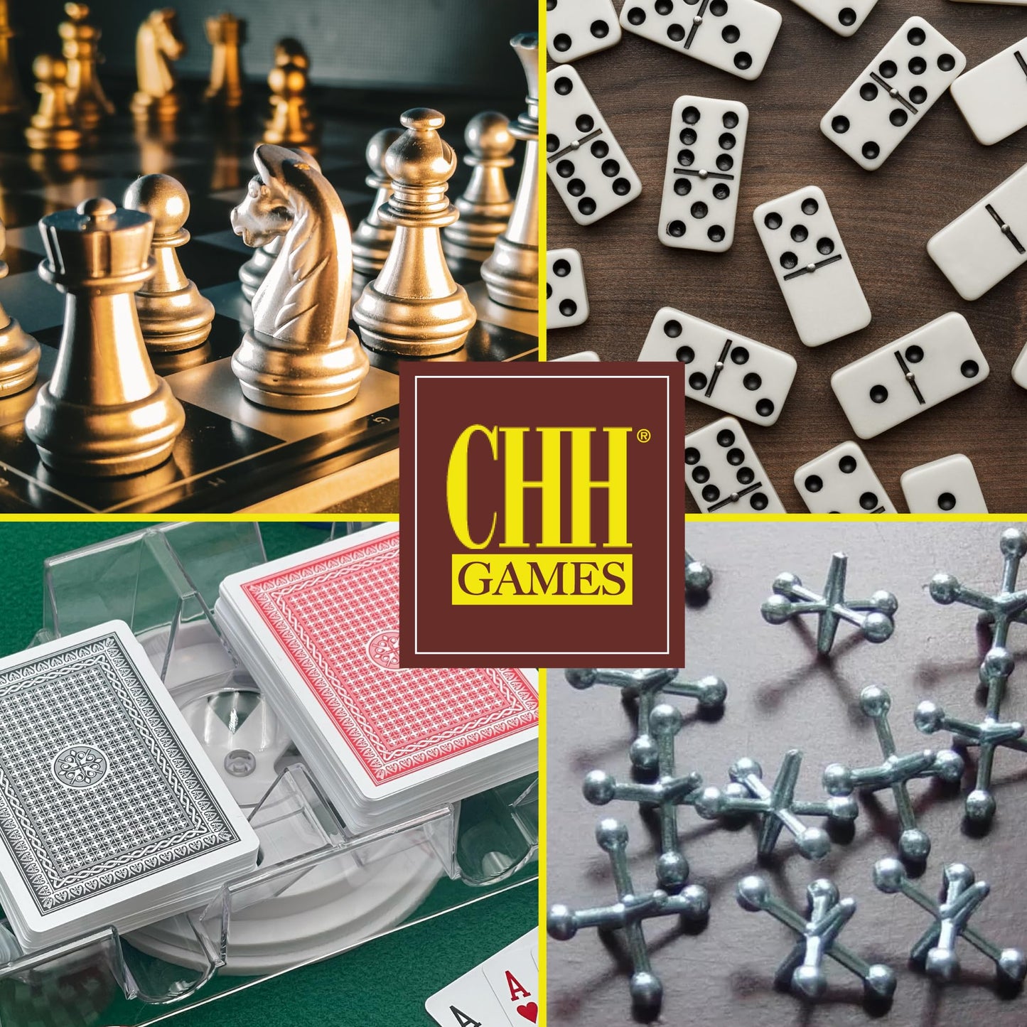 CHH Dual Deck Revolving Card Holder – 360° Clear Card Tray for Games