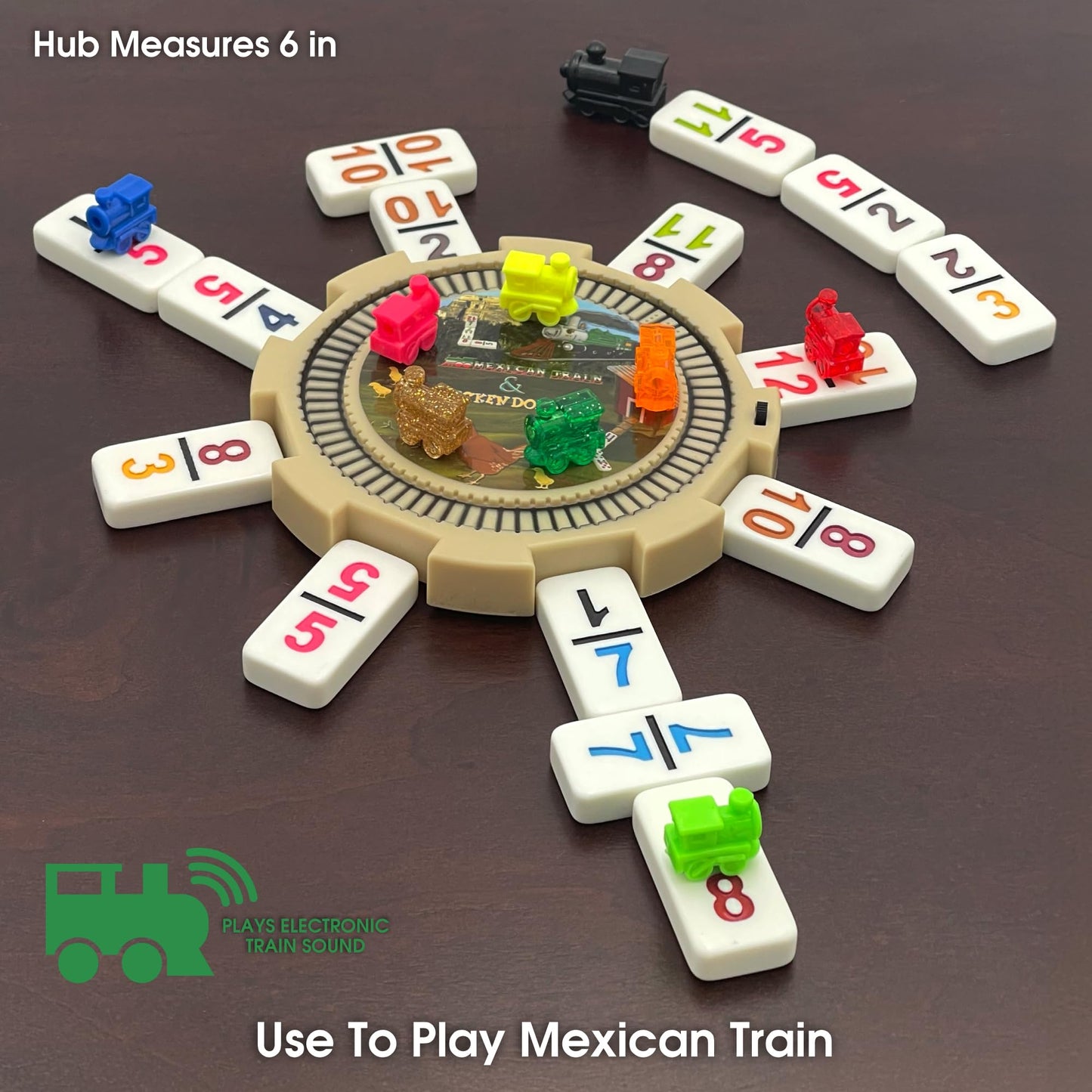 CHH Double 15 Numeral Pro Size Mexican Train & Chicken Domino Set – Aluminum Case, 136 Multicolor Tiles