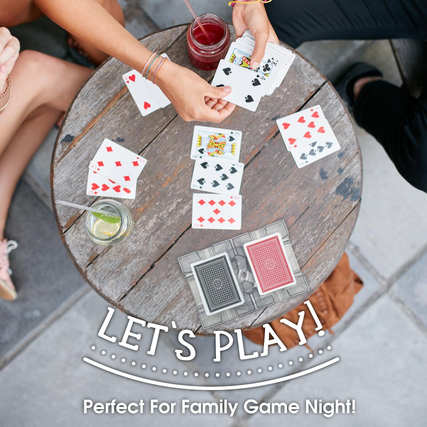 CHH Dual Deck Revolving Card Holder – 360° Clear Card Tray for Games