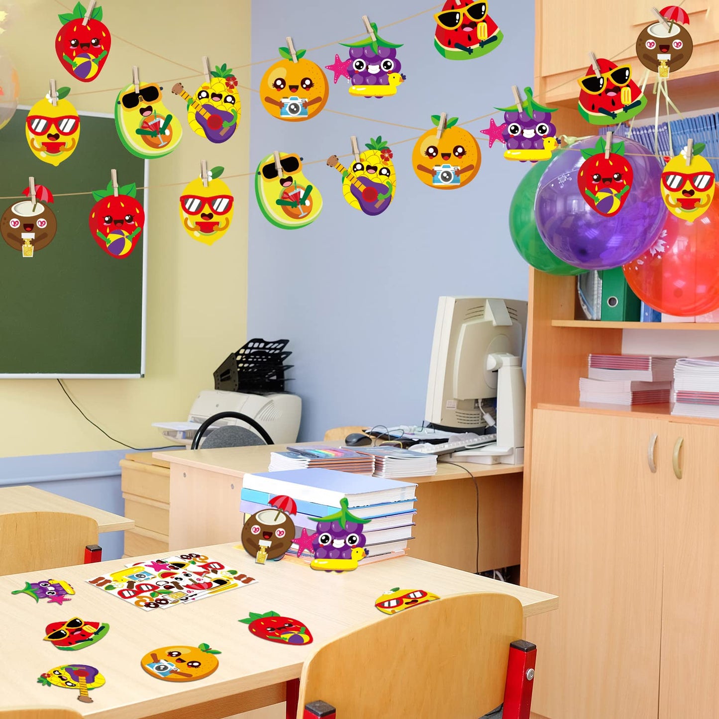 Chiazllta 32-Pack Summer Fruit Craft Kits for Kids – DIY Sticker Art