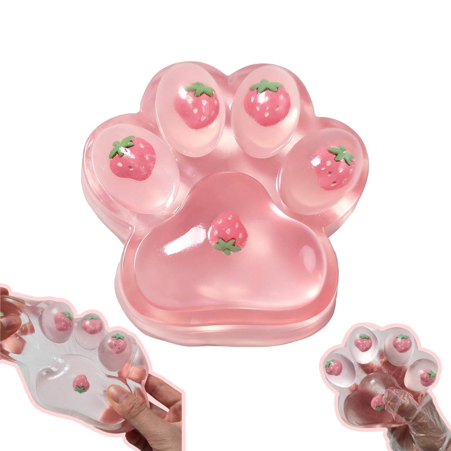 Chicooan 5-Inch Cat Paw Squishy – Strawberry Pink Stress Relief Fidget Toy