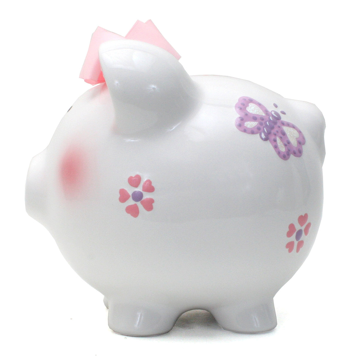 Child to Cherish Butterfly Ceramic Piggy Bank for Girls | Hand-Painted Dolomite