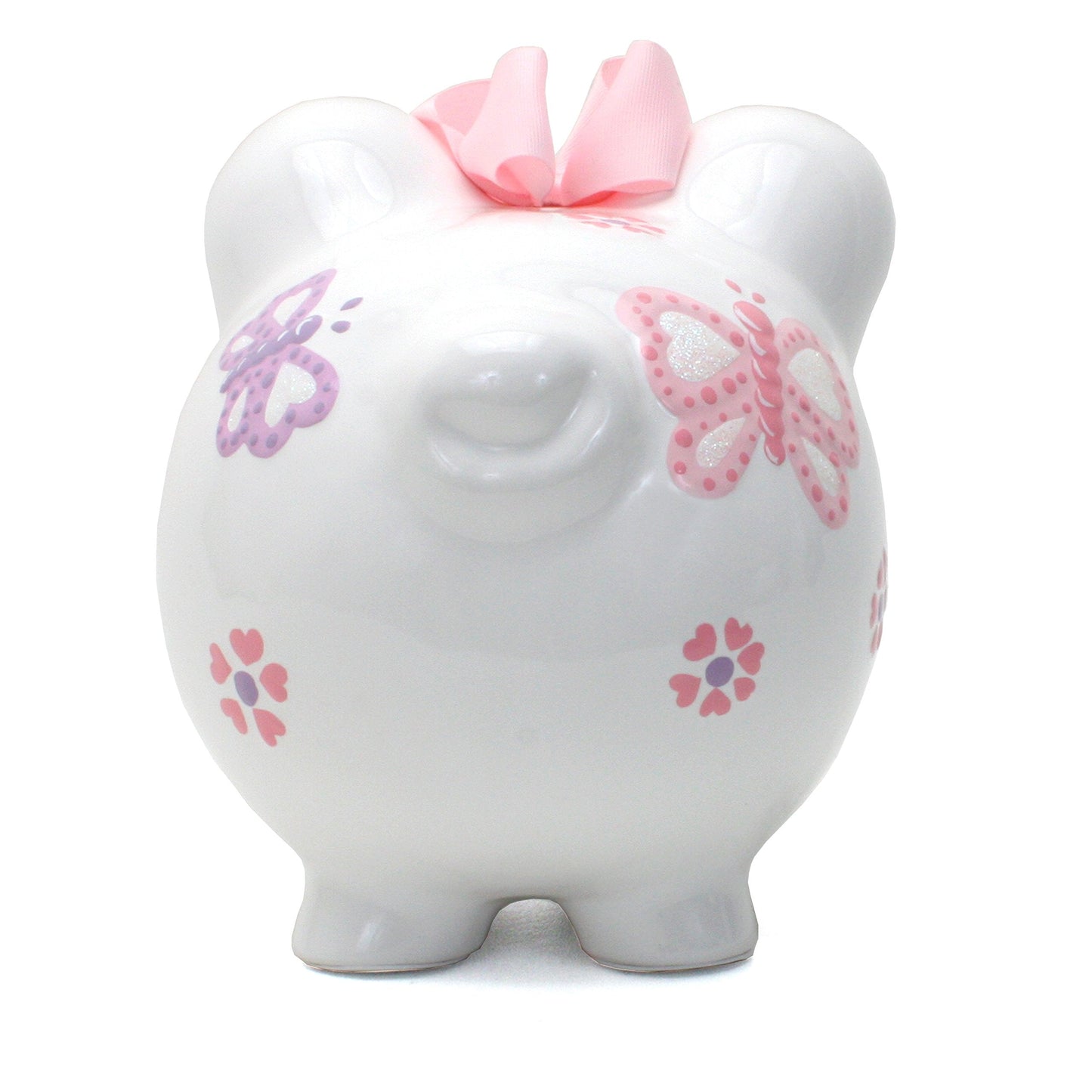 Child to Cherish Butterfly Ceramic Piggy Bank for Girls | Hand-Painted Dolomite