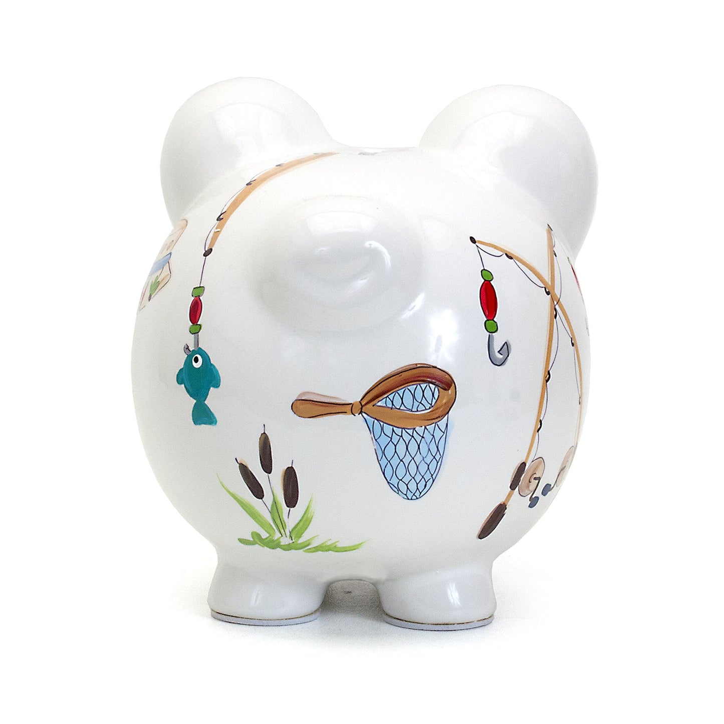 Child to Cherish Gone Fishing Ceramic Piggy Bank – 8x7 Inches