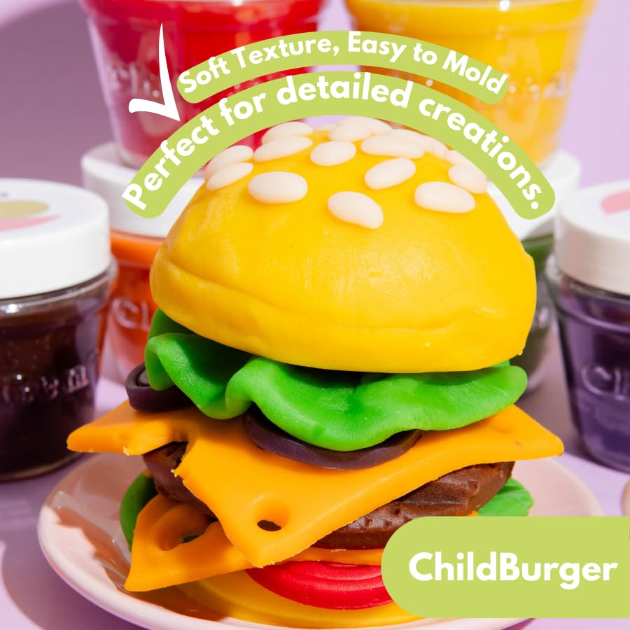 ChildGen Natural Play Dough Set – 6-Pack, Non-Toxic & Ultra Soft