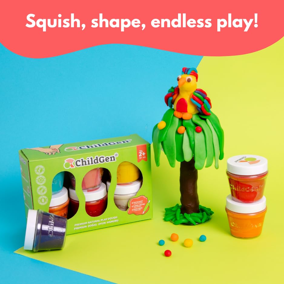 ChildGen Natural Play Dough Set – 6-Pack, Non-Toxic & Ultra Soft